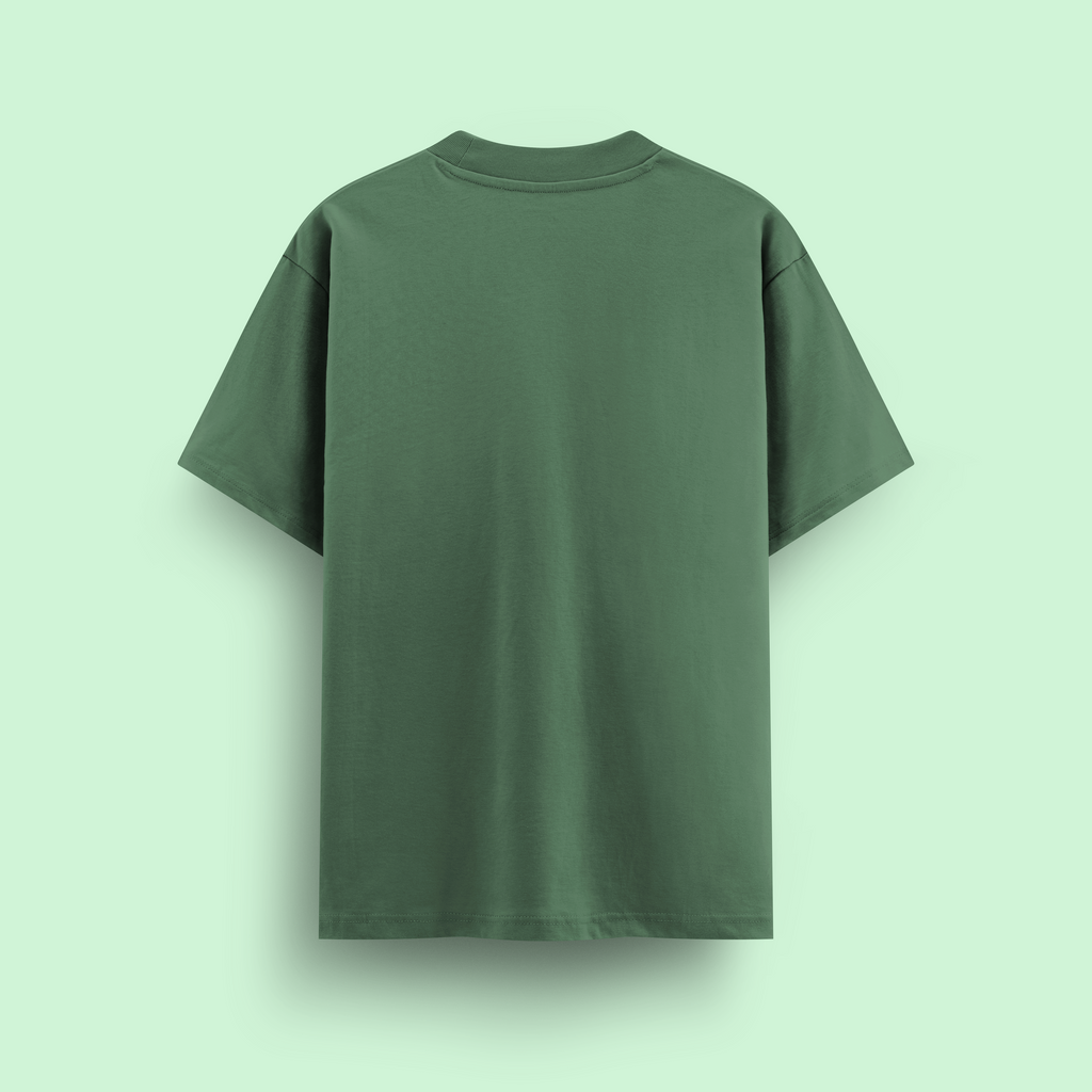 Green oversize t-shirt on a light green background