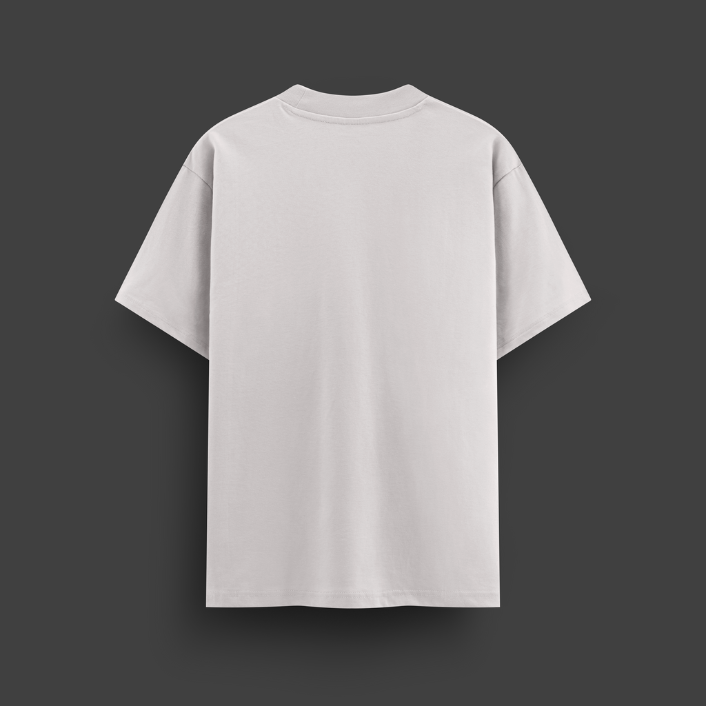 Plain white oversize t-shirt on a dark gray background